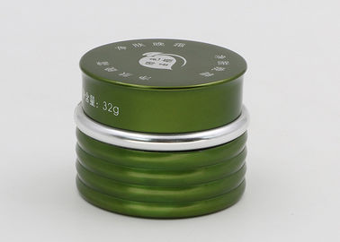 30ml Green Glass Cosmetic Jars , Ribbed Body Cosmetic Sample Pots