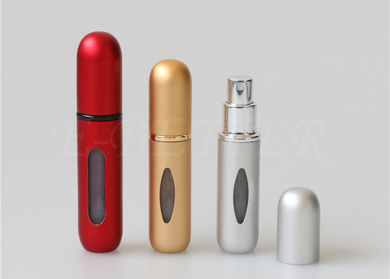 Empty Travel Size Perfume Bottle 6ml Portable Silver Color Aluminum Case