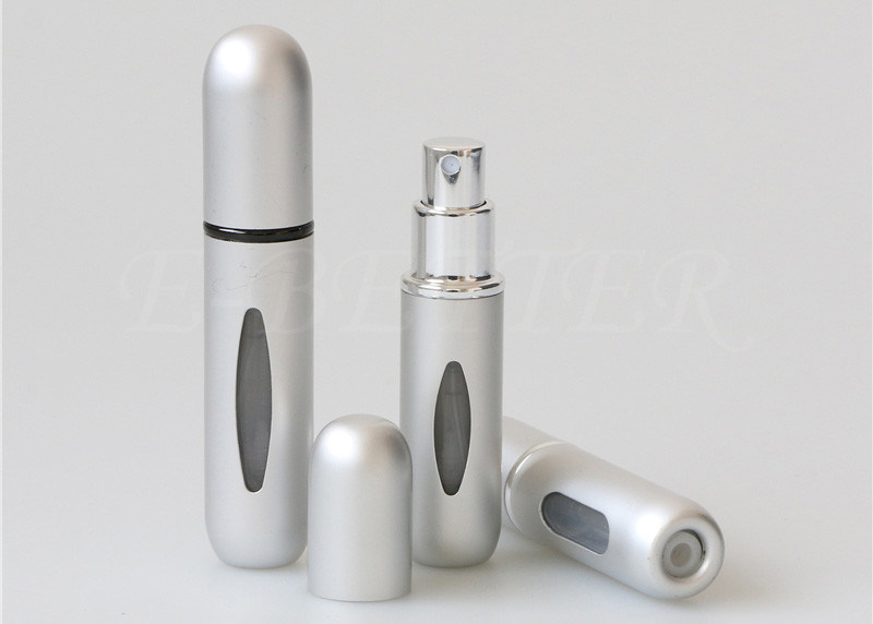 Empty Travel Size Perfume Bottle 6ml Portable Silver Color Aluminum Case