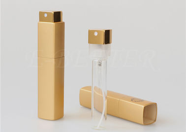 Gold Square Twist And Spritz Atomiser Refillable 20ml Glass Lovely Matte