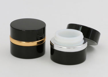 20ml Glass Cosmetic Jars , Aluminium Airtight Black Glass Cosmetic Containers