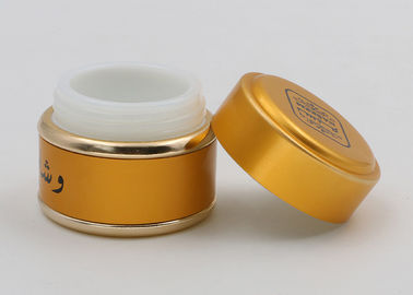 Gold 1 Oz 2 Oz 4 Oz Glass Cosmetic Jars , Makeup Sample Containers Aluminum Cover