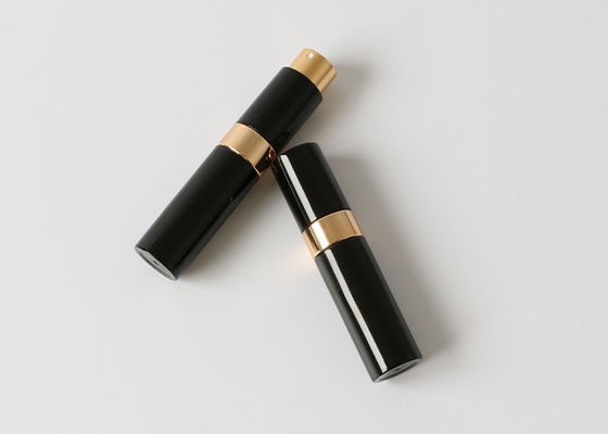 Black Mini Perfume Atomiser Cylindrical Shape Empty Perfume Bottle