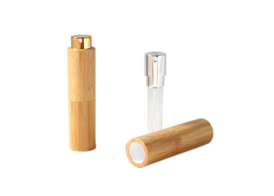 Round Refillable Mini Perfume Atomizer Bottle Bamboo perfume spray bottle