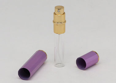 Ribbed Empty 8ml Mini Perfume Atomiser Purple Color For Perfume Spray