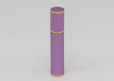 Ribbed Empty 8ml Mini Perfume Atomiser Purple Color For Perfume Spray