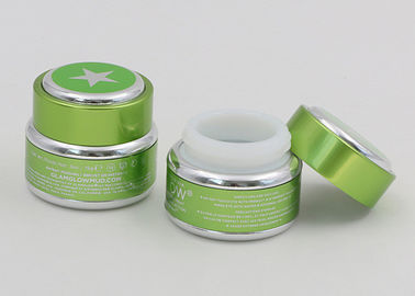 5g Green Frosted Cosmetic Jars , Recycled Glass Jars For Cosmetics Beauty Cream