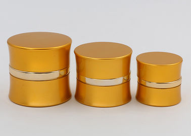 Gold 30ml Frosted Cosmetic Jars , Slim Waist Small Glass Makeup Containers With Lids