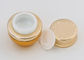Frosted Small Glass Cosmetic Jars With Lids , Gold Glass Ointment Jars Luxury