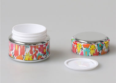 Custom Small Plastic Cosmetic Jars Water Transfer Printing Pattern Lovely 15ml