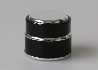 6 Oz 8 Oz 1 Oz Black Plastic Cosmetic Jars , Small Plastic Cosmetic Containers With Lids