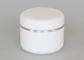 Plastic type 50ml white cream jar with silver line decorative