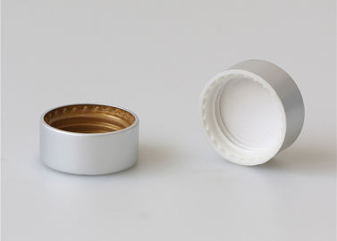33mm Screw Jar Lids , Aluminum Bottle Silver Jar Lids Round Spill Proof
