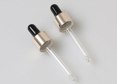 18mm Neck Bottle Dropper Cap , Glass Oil Dropper Aluminum Collar