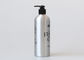 Empty Silver Aluminum Cosmetic Bottle With Lotion Pump 500ml Recycled