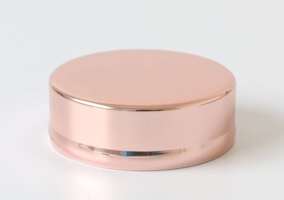 55mm Reusable Regular Mouth Jar Lids Embossed Logo Rose Gold Color