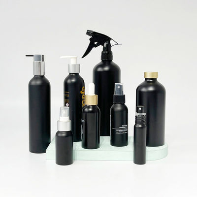 380ml Aluminum Cosmetic Bottles , Aluminum Shampoo Bottles With Lotion Pump