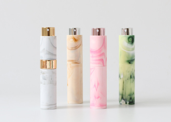 Electroplating plastic Base glass Inner 10ml refillable perfume atomiser spray bottle